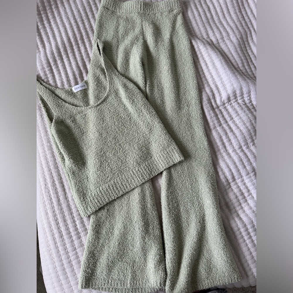 Matching sage green cloud set